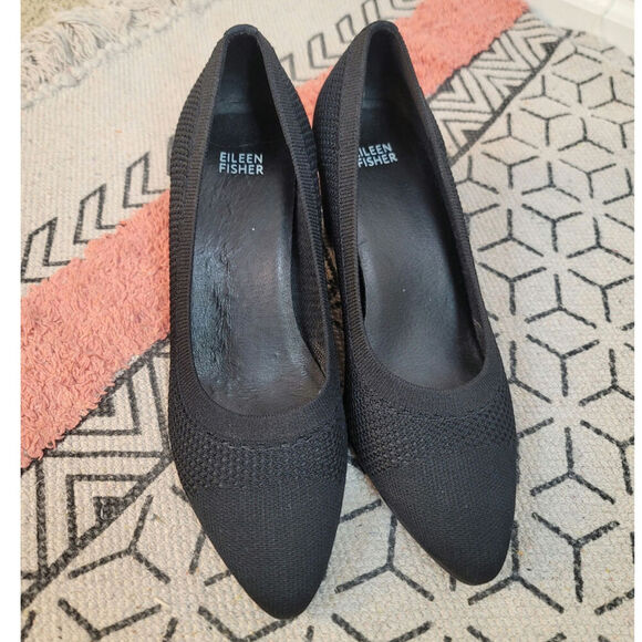 EILEEN FISHER Kiss Stretch Knit Pump in Black, sz 9 - Picture 1 of 15